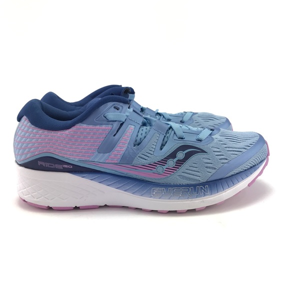 Saucony Womens Ride ISO Navy Purple Running Shoes - Picture 3 of 8